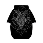 Black And White Capricorn Sign Print Dog Zip Up Hoodie
