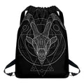 Black And White Capricorn Sign Print Drawstring Backpack