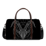 Black And White Capricorn Sign Print Duffle Bag