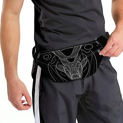 Black And White Capricorn Sign Print Fanny Pack