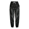 Black And White Capricorn Sign Print Fleece Lined Knit Pants