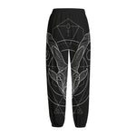 Black And White Capricorn Sign Print Fleece Lined Knit Pants