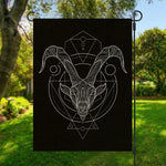 Black And White Capricorn Sign Print Garden Flag