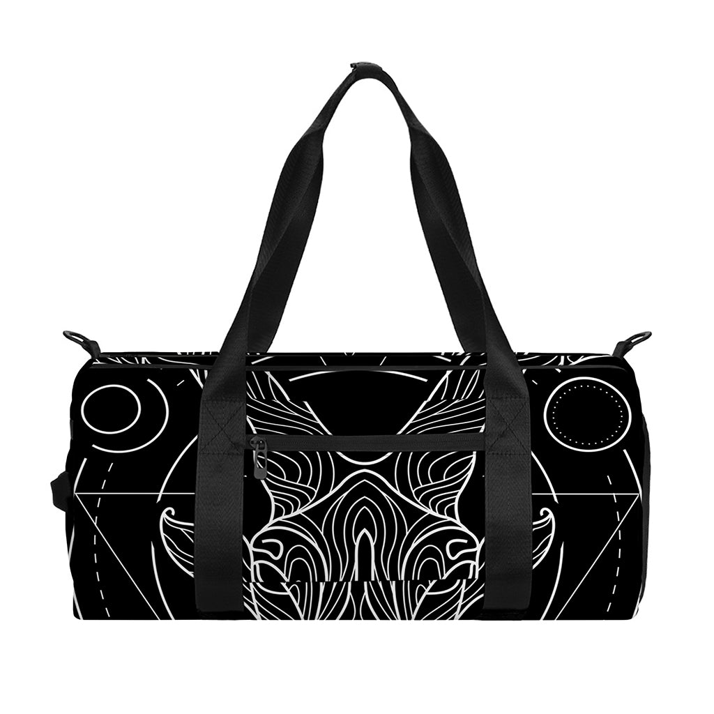 Black And White Capricorn Sign Print Gym Bag