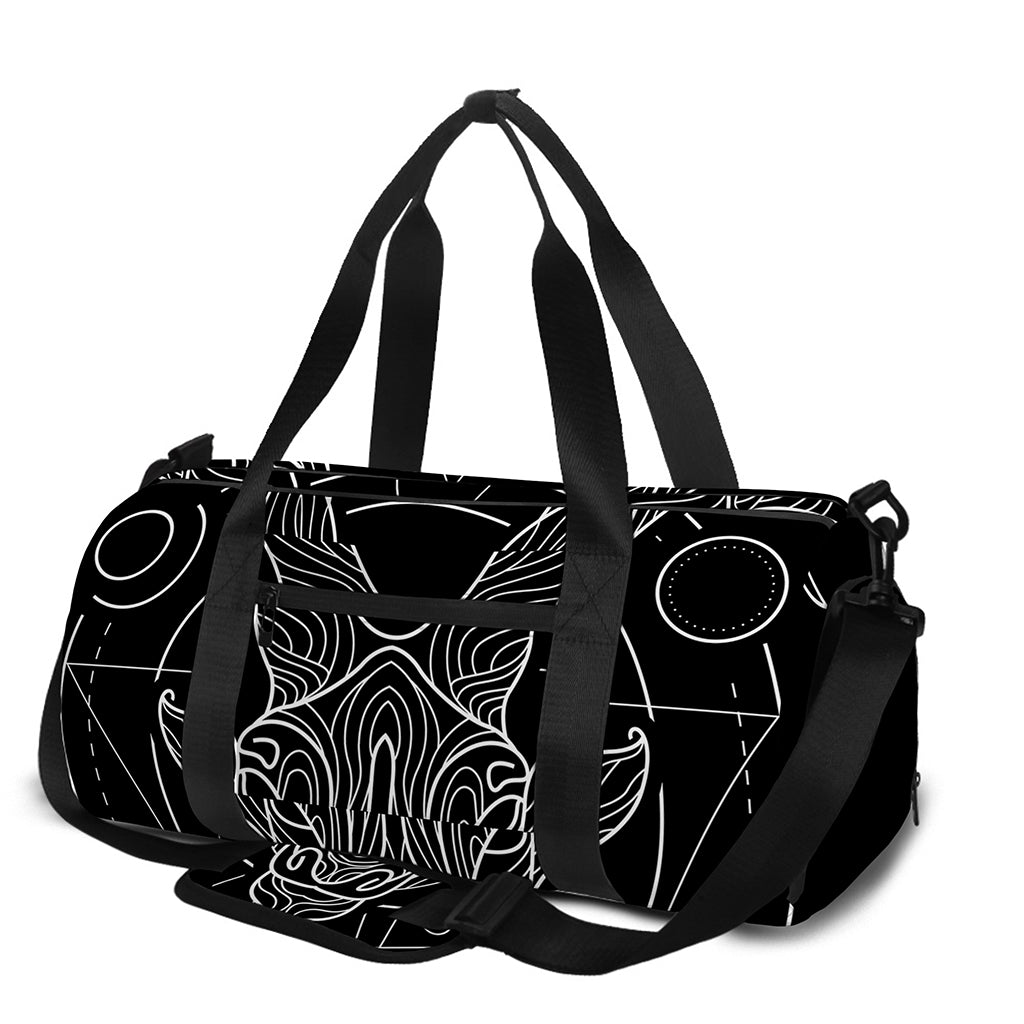 Black And White Capricorn Sign Print Gym Bag