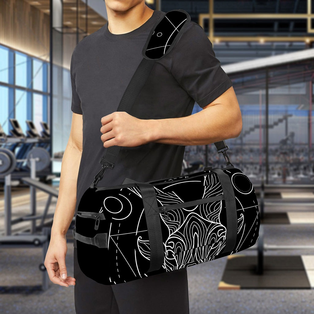 Black And White Capricorn Sign Print Gym Bag