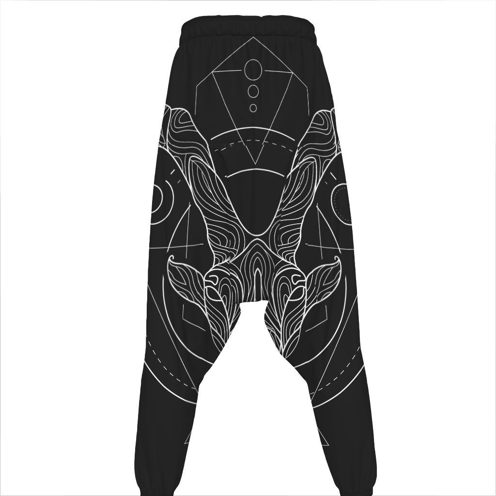 Black And White Capricorn Sign Print Hammer Pants
