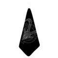 Black And White Capricorn Sign Print Hand Towel