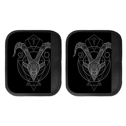 Black And White Capricorn Sign Print Handle Covers