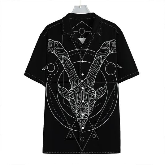 Black And White Capricorn Sign Print Hawaiian Shirt