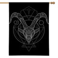 Black And White Capricorn Sign Print House Flag