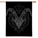 Black And White Capricorn Sign Print House Flag