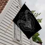 Black And White Capricorn Sign Print House Flag