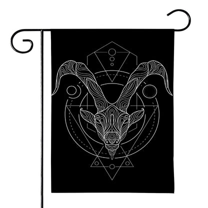 Black And White Capricorn Sign Print House Flag