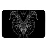 Black And White Capricorn Sign Print Indoor Door Mat