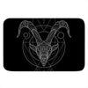 Black And White Capricorn Sign Print Indoor Door Mat