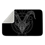 Black And White Capricorn Sign Print Indoor Door Mat