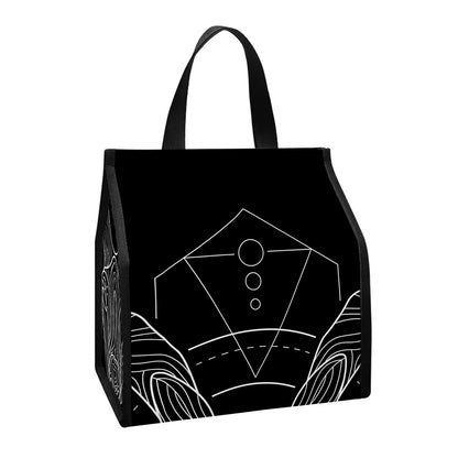 Black And White Capricorn Sign Print Insulated Lunch Tote