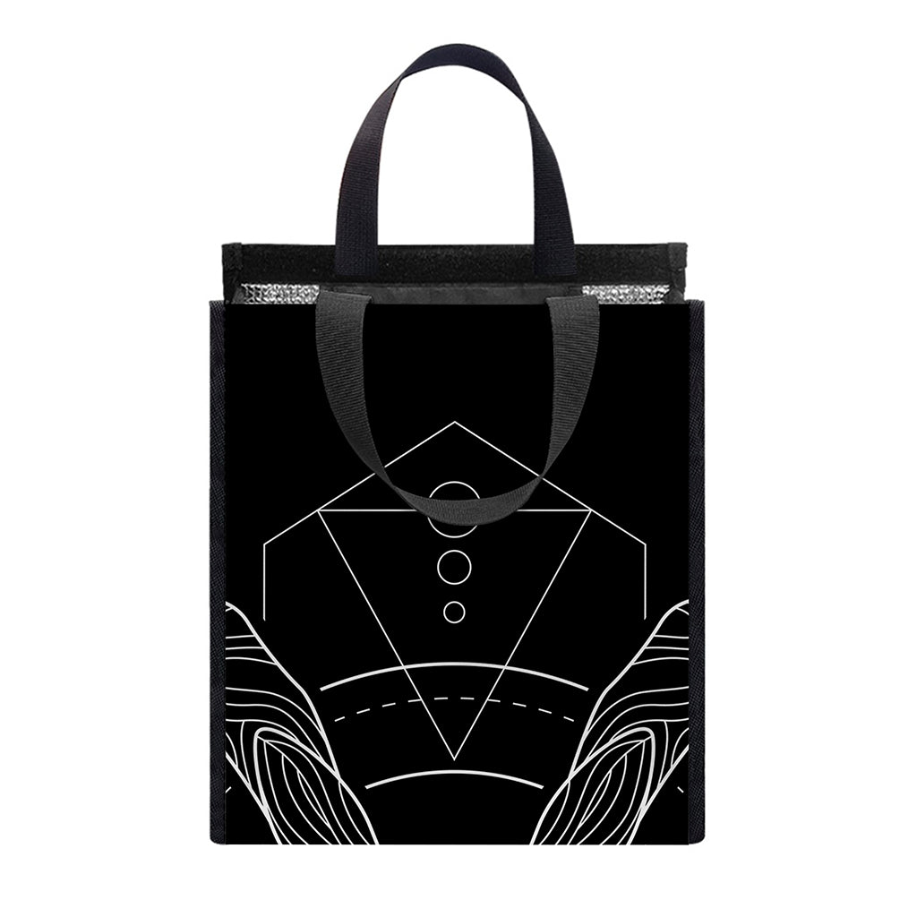 Black And White Capricorn Sign Print Insulated Lunch Tote