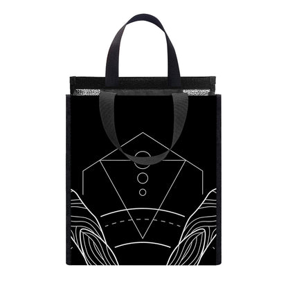 Black And White Capricorn Sign Print Insulated Lunch Tote
