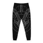 Black And White Capricorn Sign Print Jogger Pants