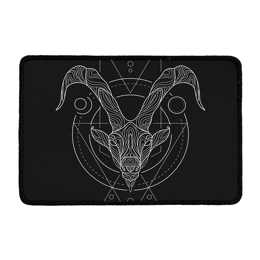 Black And White Capricorn Sign Print Kitchen Mat