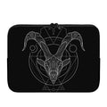 Black And White Capricorn Sign Print Laptop Sleeve
