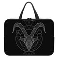 Black And White Capricorn Sign Print Laptop Sleeve With Handle