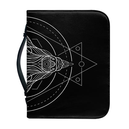 Black And White Capricorn Sign Print Leather Bible Cover