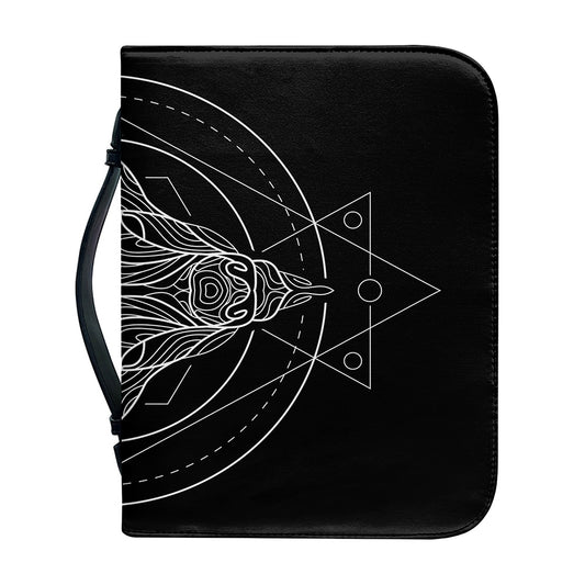 Black And White Capricorn Sign Print Leather Bible Cover