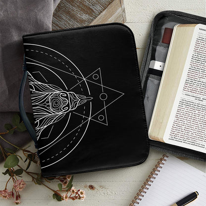Black And White Capricorn Sign Print Leather Bible Cover