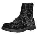 Black And White Capricorn Sign Print Lace-Up Boots