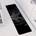 Black And White Capricorn Sign Print Long Kitchen Mat