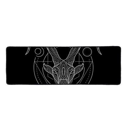 Black And White Capricorn Sign Print Long Kitchen Mat