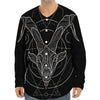 Black And White Capricorn Sign Print Long Sleeve Baseball Jersey