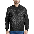 Black And White Capricorn Sign Print Men's Bomber Jacket