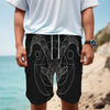 Black And White Capricorn Sign Print Men's Cargo Shorts