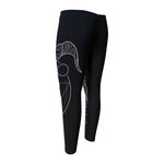 Black And White Capricorn Sign Print Men's Compression Pants