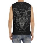 Black And White Capricorn Sign Print Men's Fitness Tank Top