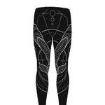 Black And White Capricorn Sign Print Men's leggings