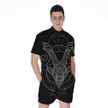 Black And White Capricorn Sign Print Men's Romper