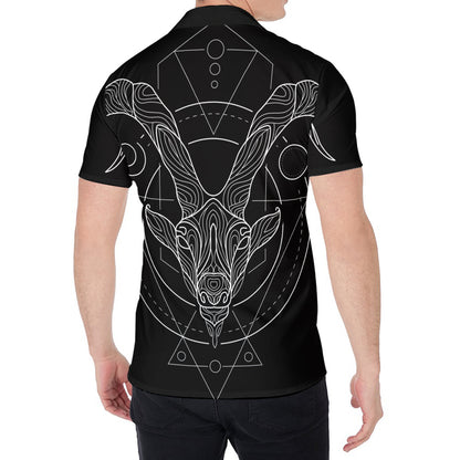 Black And White Capricorn Sign Print Men's Shirt