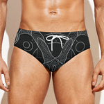 Black And White Capricorn Sign Print Men's Swim Briefs