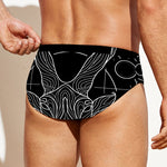 Black And White Capricorn Sign Print Men's Swim Briefs