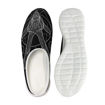 Black And White Capricorn Sign Print Mesh Casual Shoes