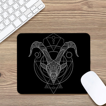 Black And White Capricorn Sign Print Mouse Pad