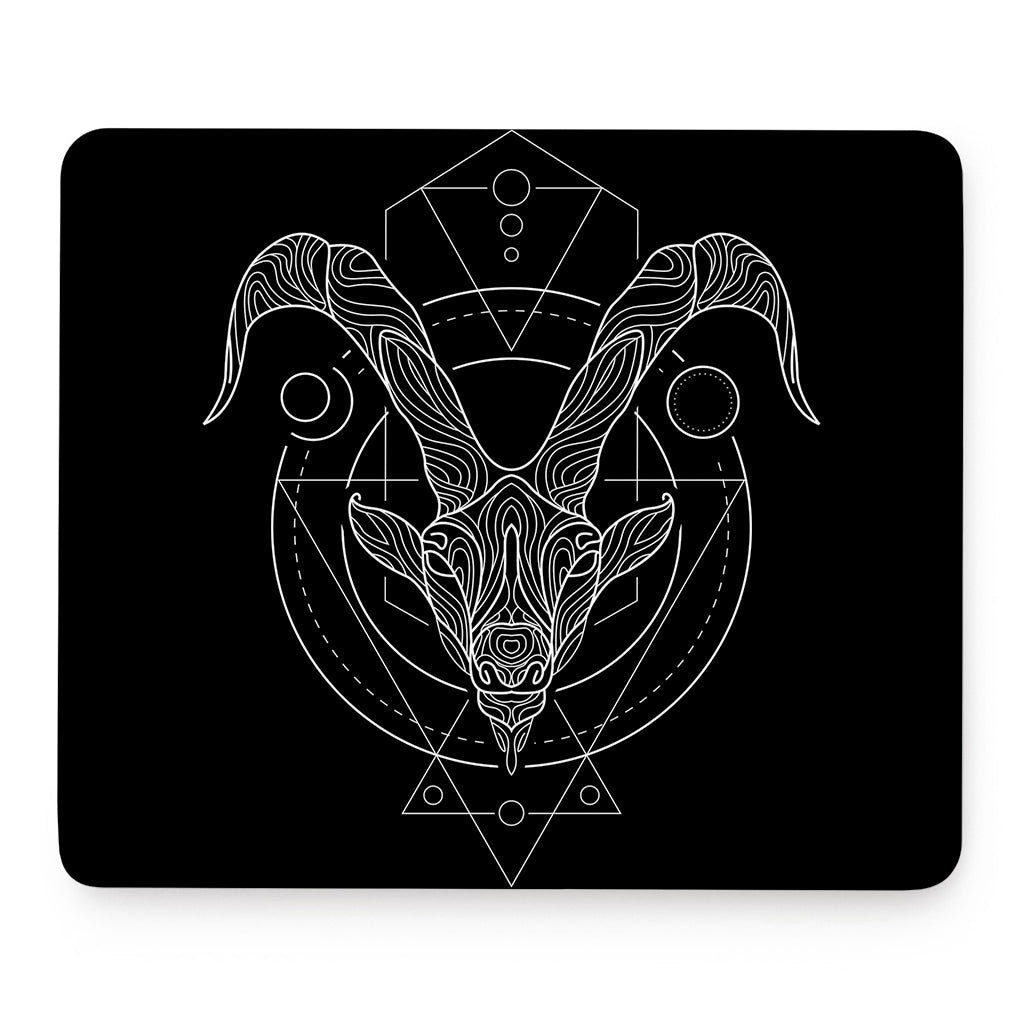 Black And White Capricorn Sign Print Mouse Pad