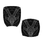 Black And White Capricorn Sign Print Office Chair Cover