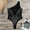 Black And White Capricorn Sign Print One Shoulder Bodysuit