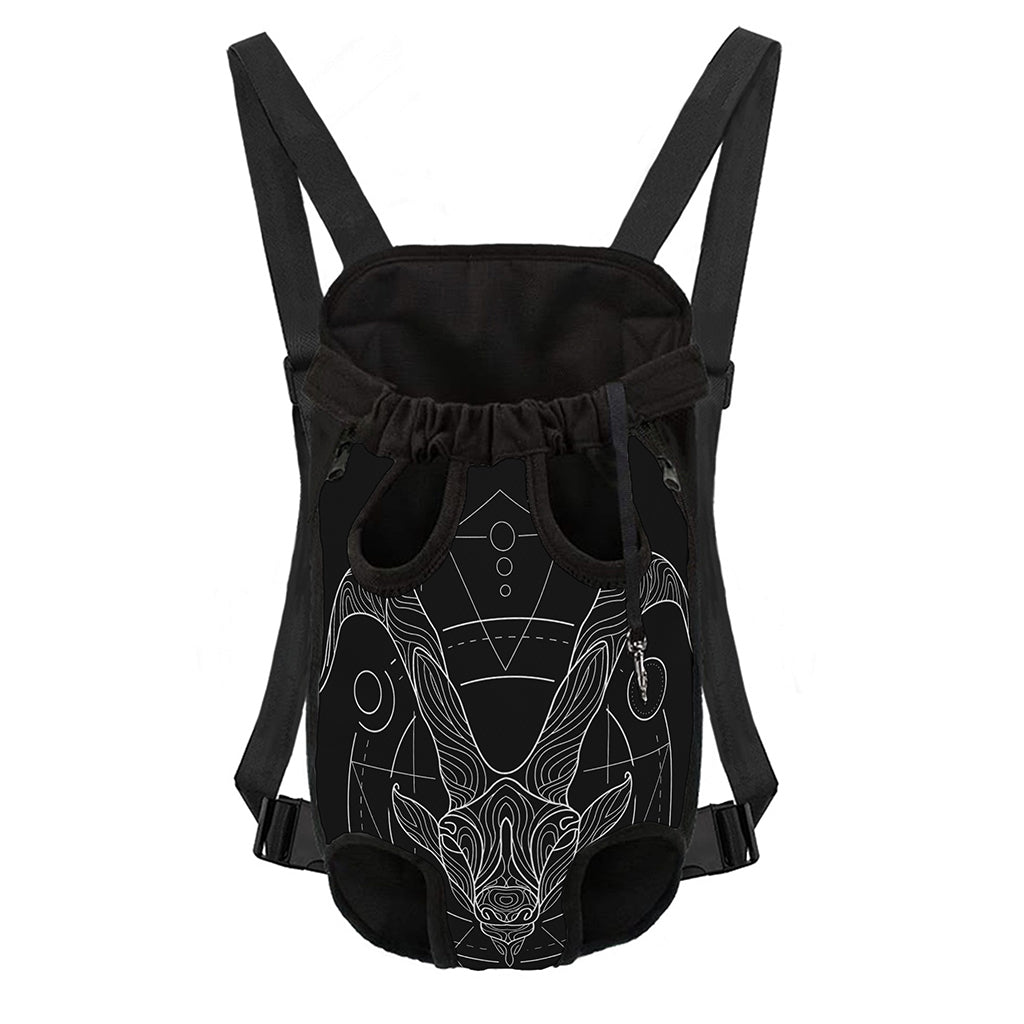 Black And White Capricorn Sign Print Pet Carrier Backpack